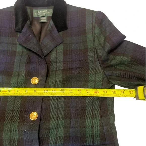 Lauren Ralph Lauren Tartan Plaid Wool Blend Blazer - Picture 4 of 12